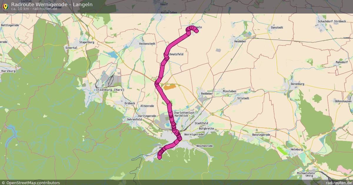 Fahrradroute Wernigerode – Langeln