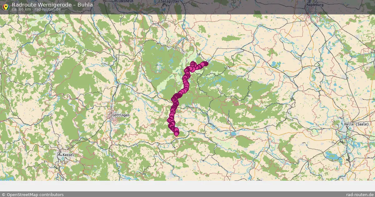 Fahrradroute Wernigerode – Buhla (86 km) – Rad-Routen.de