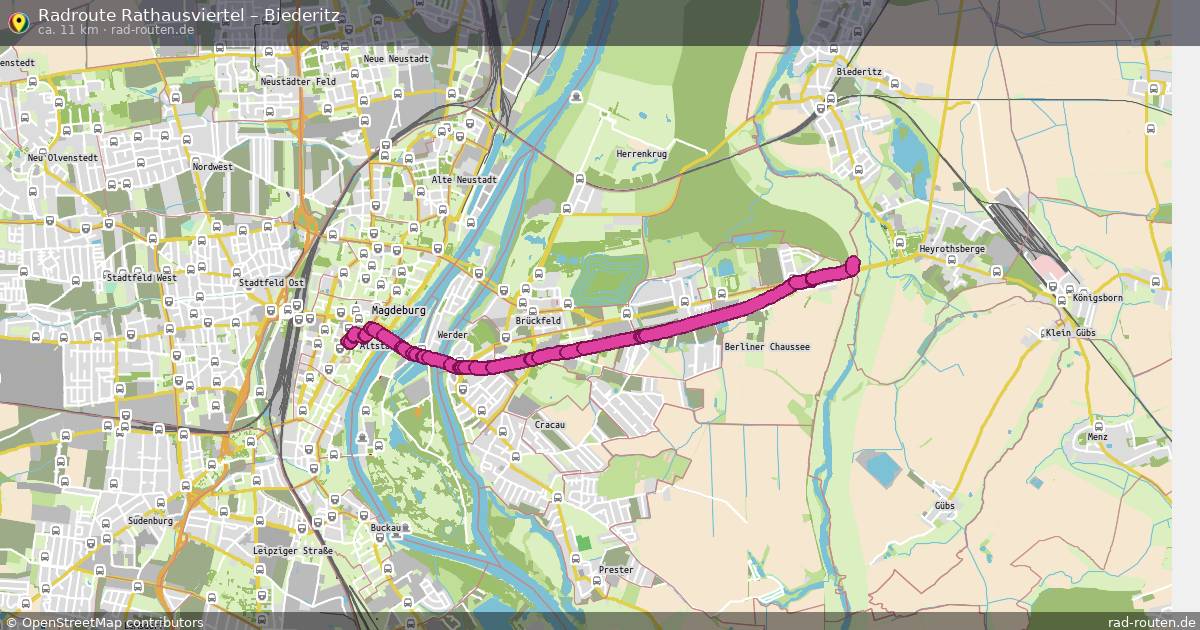 Fahrradroute Rathausviertel – Biederitz