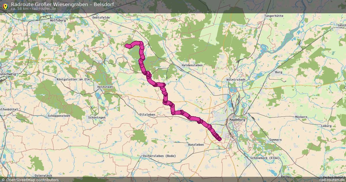 Fahrradroute Großer Wiesengraben – Belsdorf