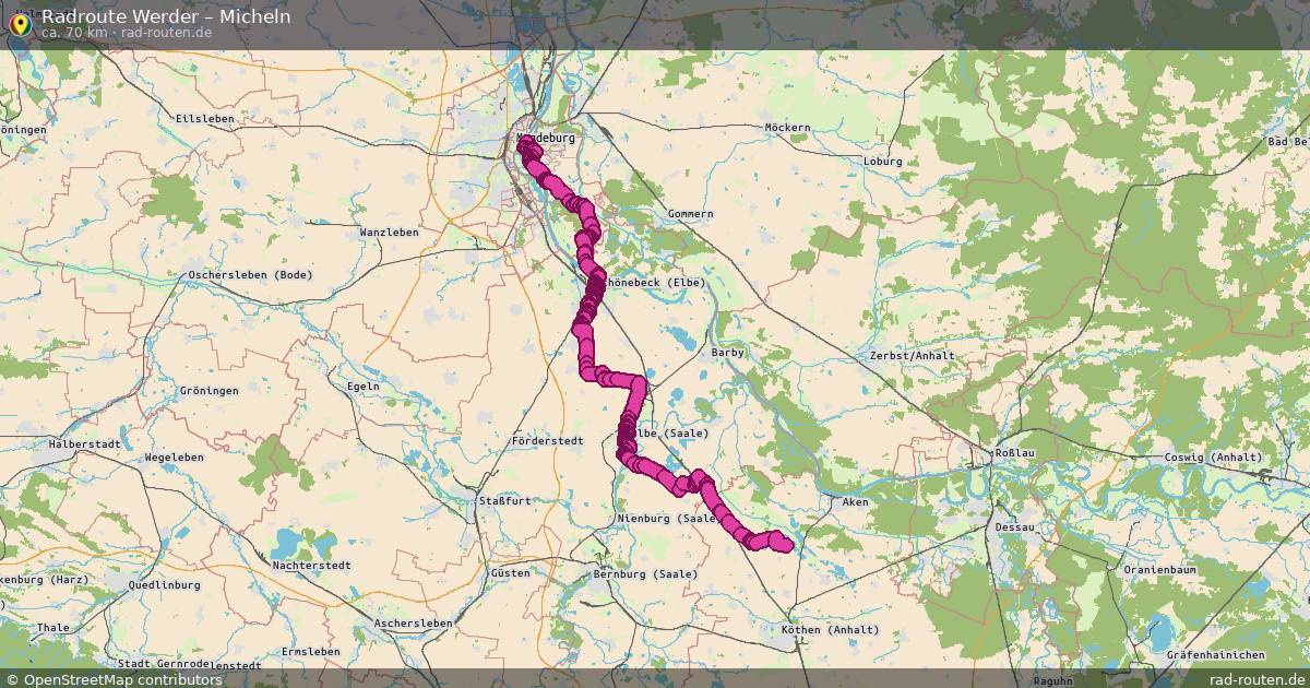 Fahrradroute Werder – Micheln