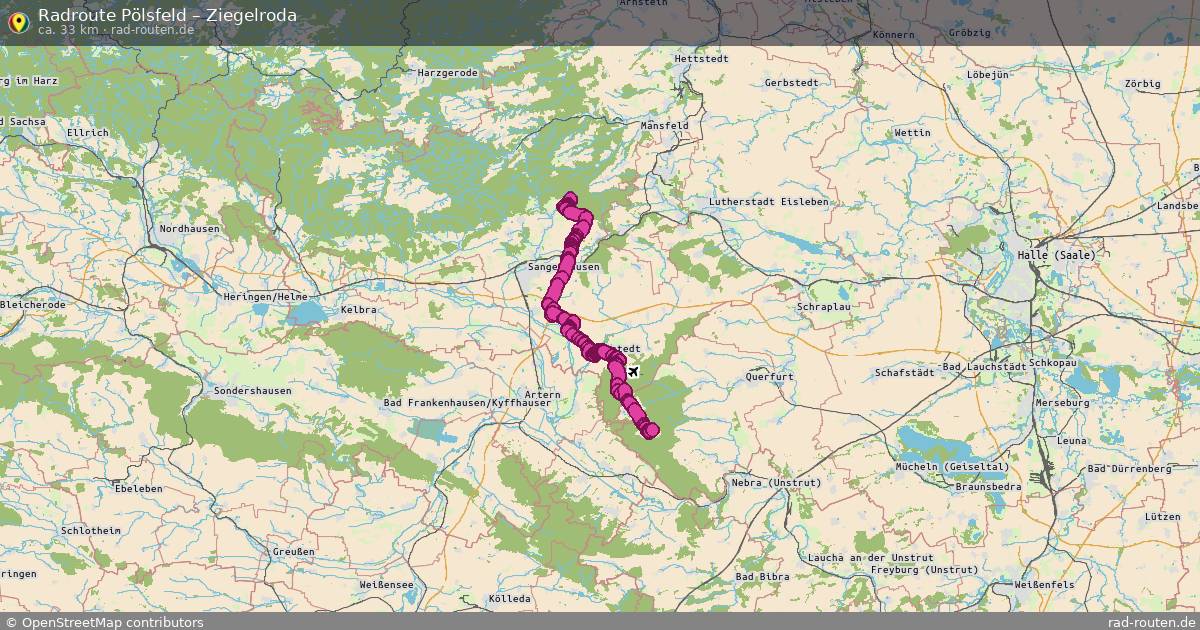 Fahrradroute Pölsfeld – Ziegelroda