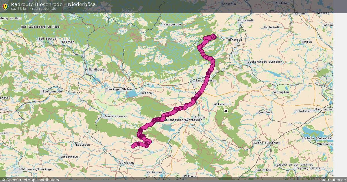 Fahrradroute Biesenrode – Niederbösa