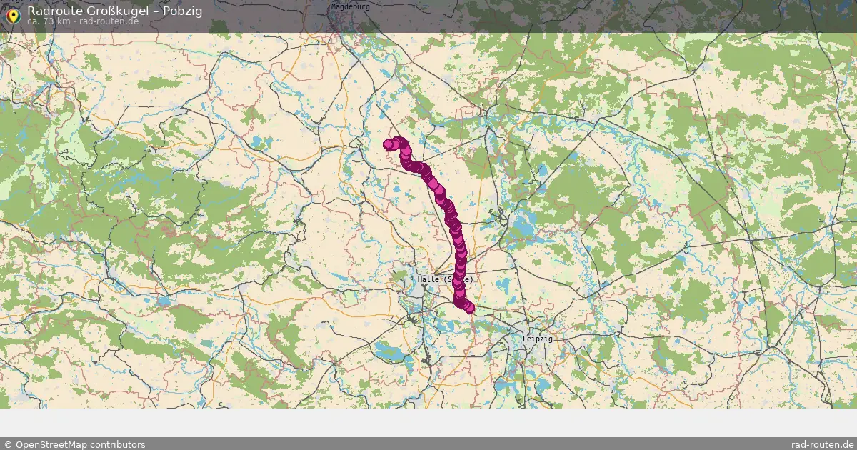 Fahrradroute von Großkugel nach Pobzig