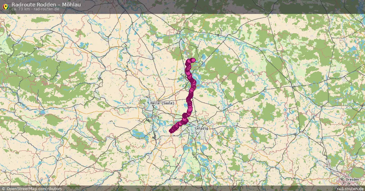 Fahrradroute von Rodden nach Möhlau