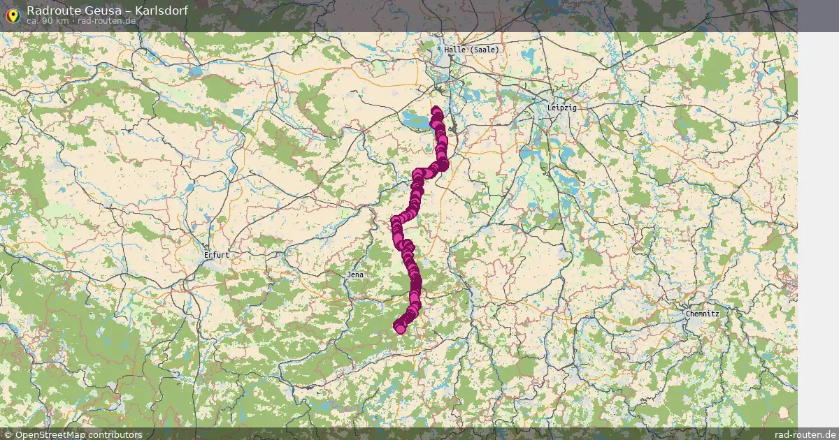 Fahrradroute von Geusa nach Karlsdorf