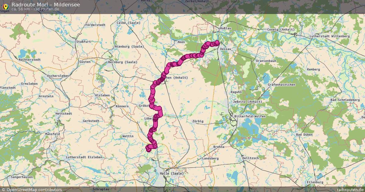 Fahrradroute Morl – Meinsdorf