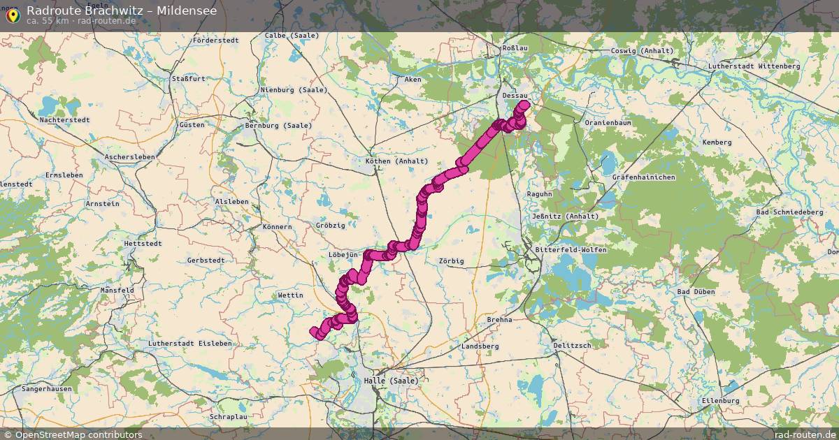 Fahrradroute Brachwitz – Mildensee