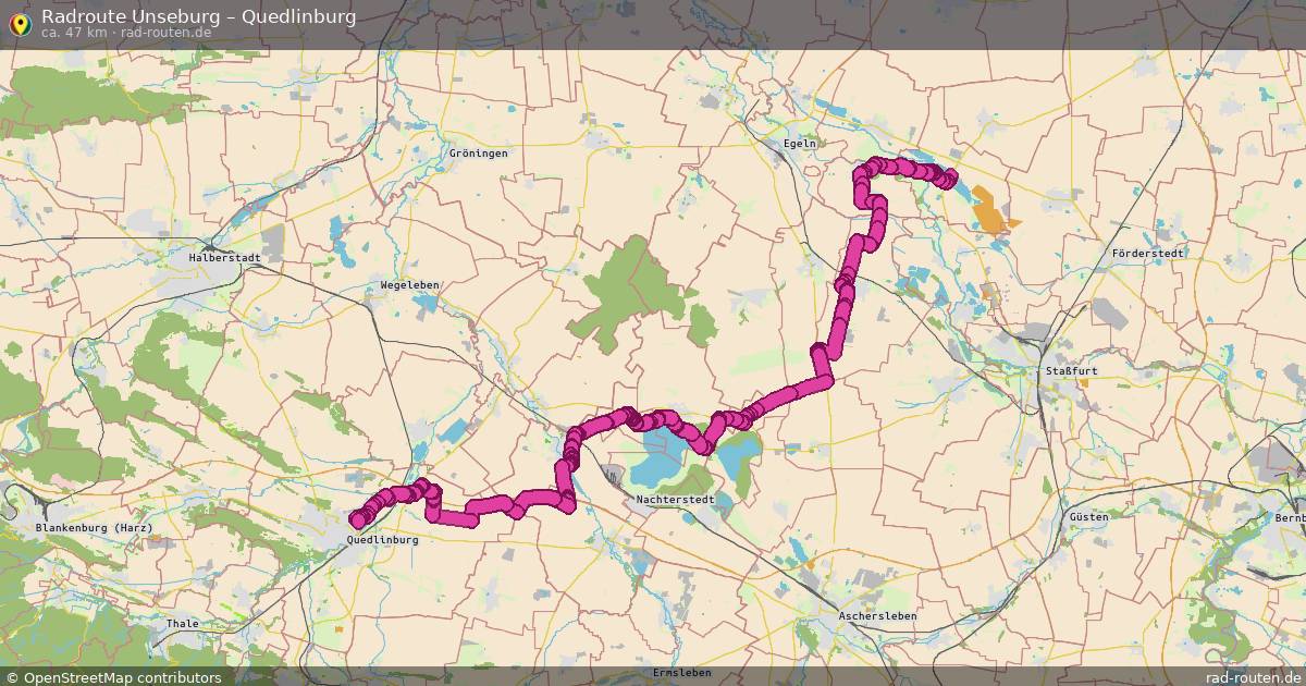 Fahrradroute Unseburg – Quedlinburg