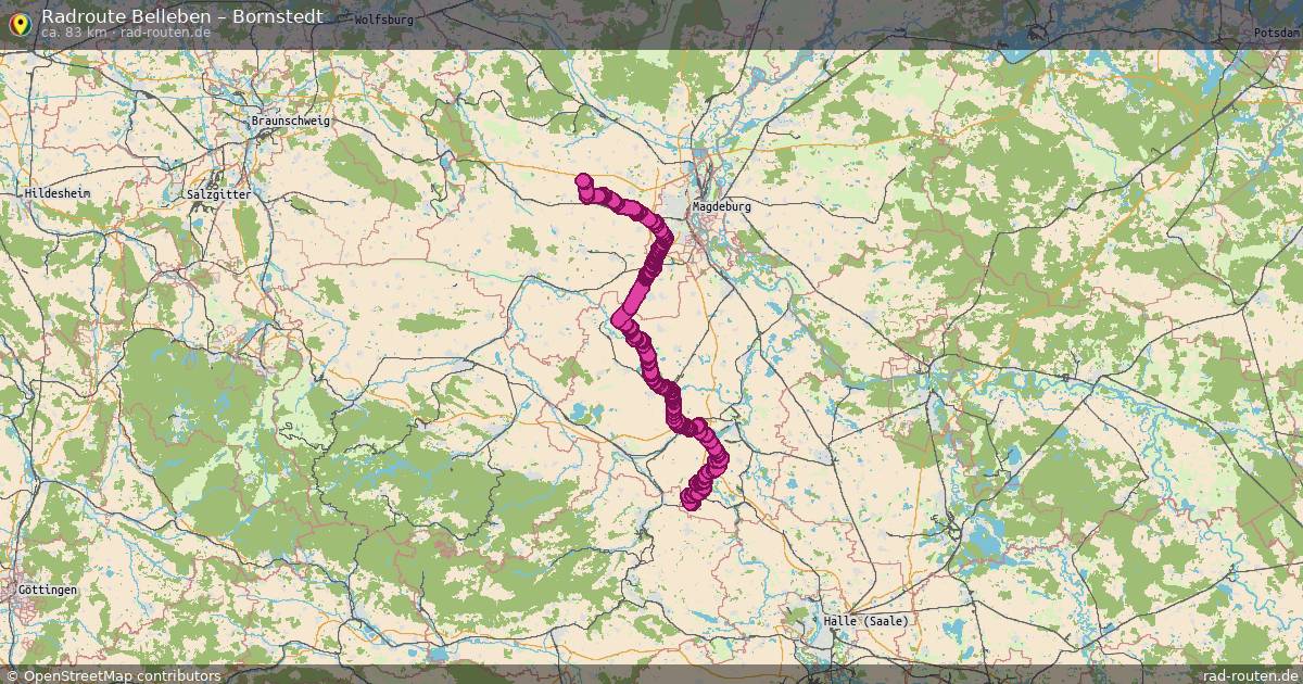 Fahrradroute Belleben – Bornstedt