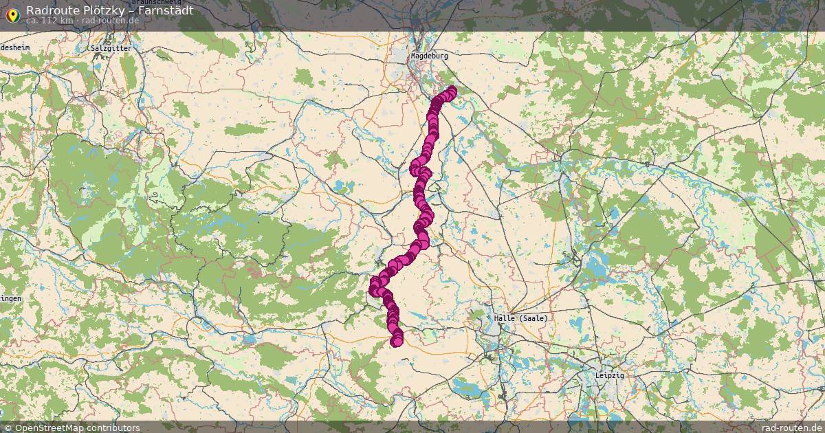 Fahrradroute Plötzky – Farnstädt (112 km) – Rad-Routen.de