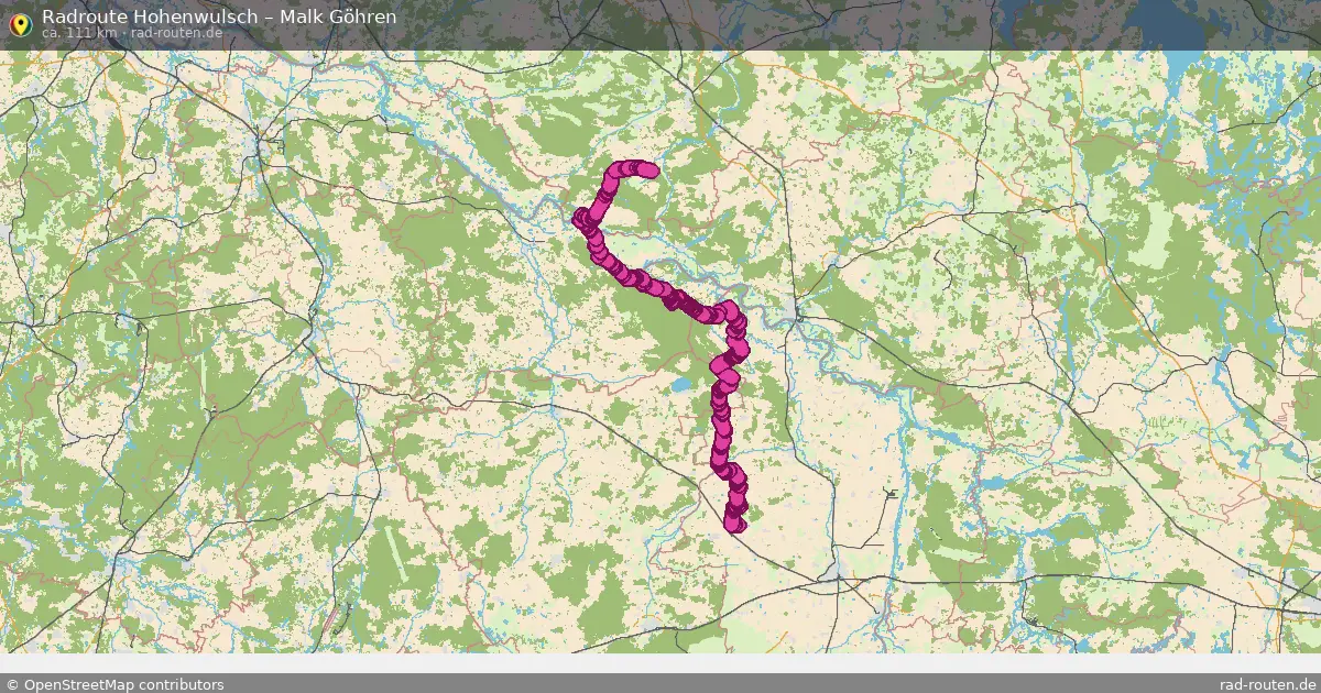 Fahrradroute Hohenwulsch – Malk Göhren (111 km) – Rad-Routen.de