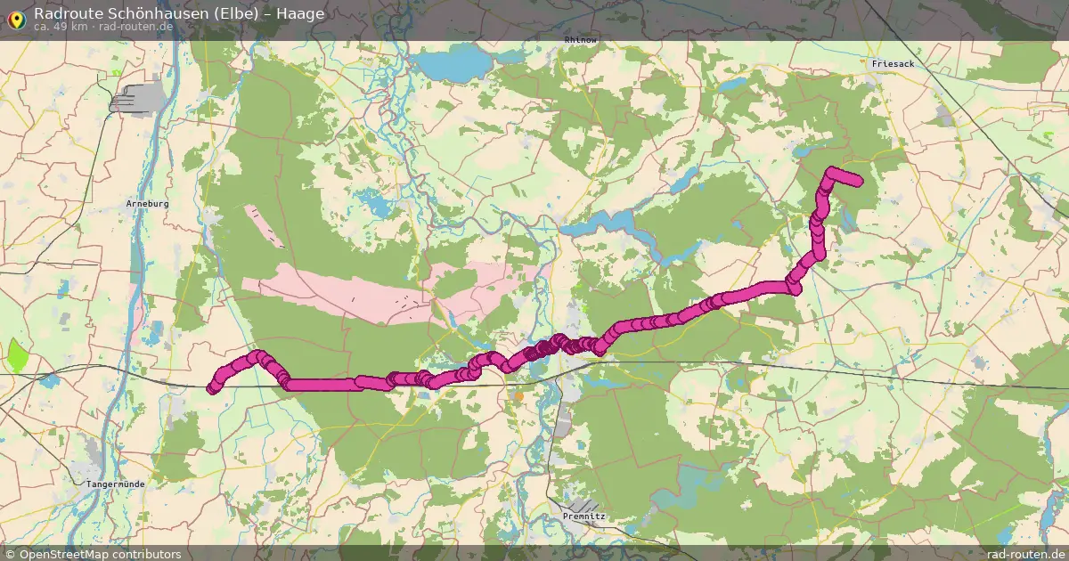 Fahrradroute Schönhausen (Elbe) – Haage (49 km) – Rad-Routen.de