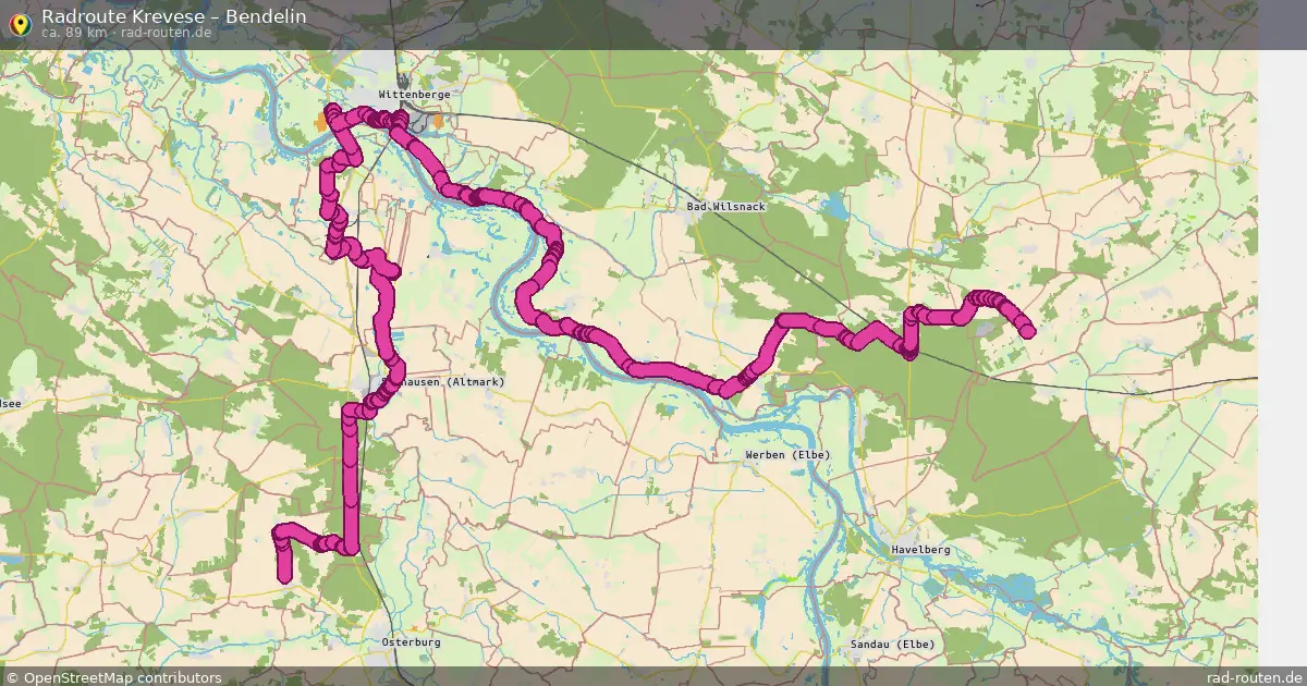 Fahrradroute Krevese – Bendelin