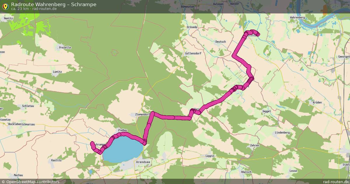 Fahrradroute Wahrenberg – Schrampe