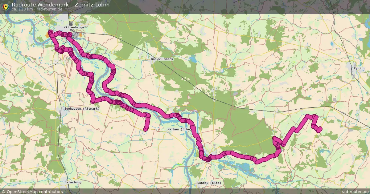 Fahrradroute Wendemark – Zernitz-Lohm
