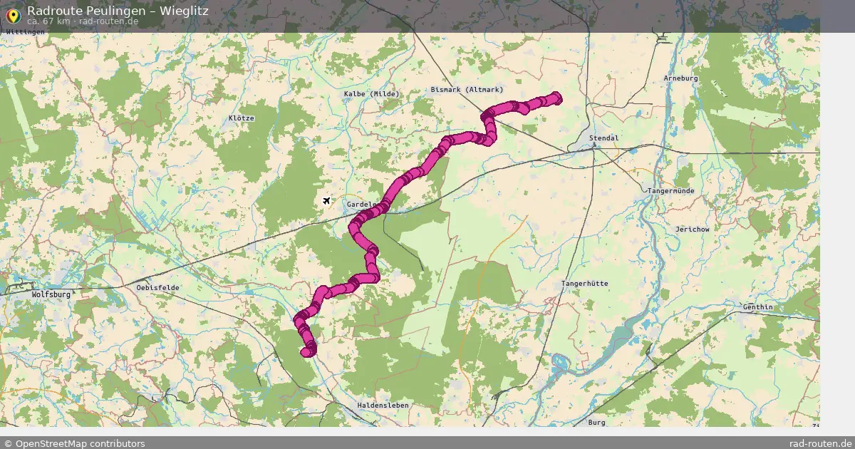 Fahrradroute Peulingen – Wieglitz (67 km) – Rad-Routen.de