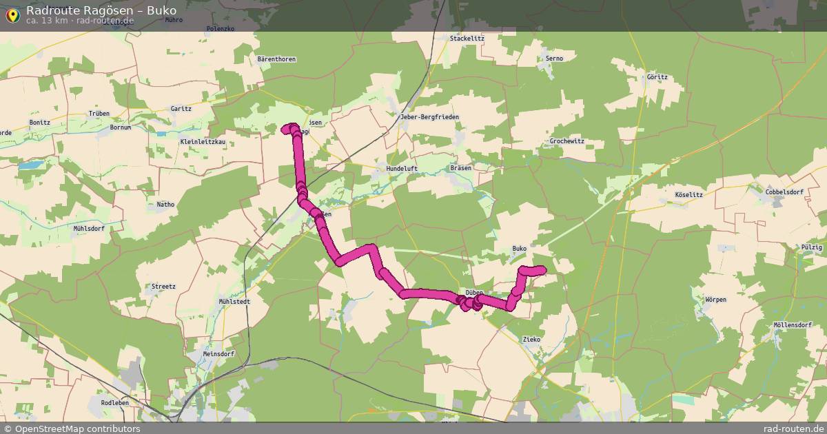 Fahrradroute Ragösen – Buko (13 km) – Rad-Routen.de