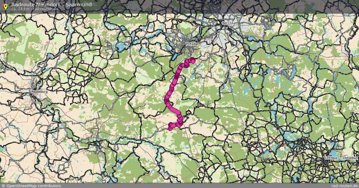 Fahrradroute Naundorf – Saarmund (74 km) – Rad-Routen.de