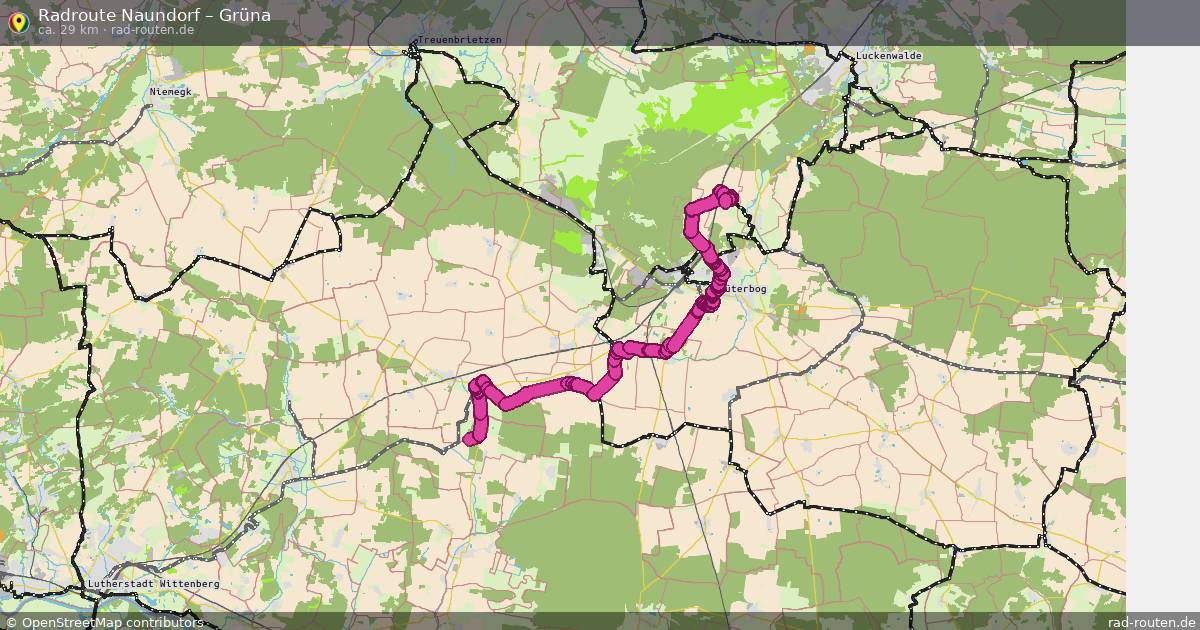 Fahrradroute Naundorf – Grüna (29 km) – Rad-Routen.de