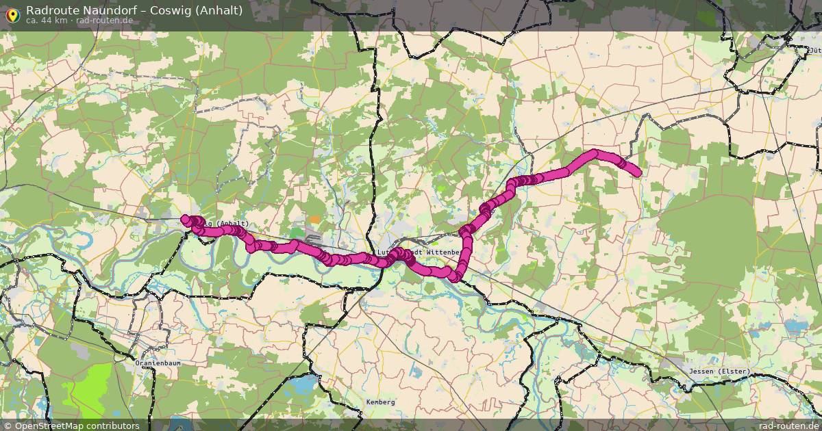 Fahrradroute Naundorf – Coswig (Anhalt) (44 km) – Rad-Routen.de