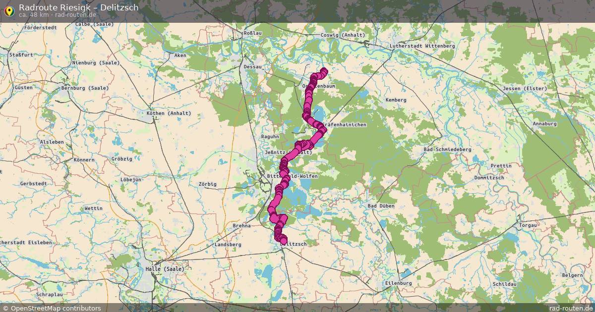 Fahrradroute Riesigk – Delitzsch