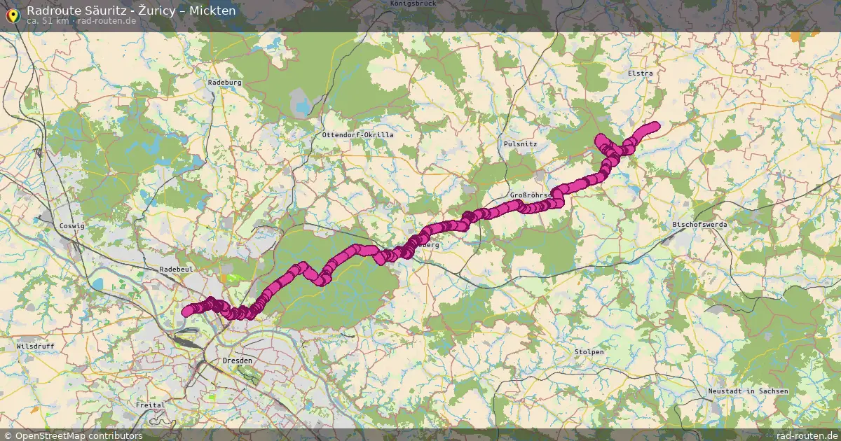 Radtour Säuritz - Žuricy – Mickten
