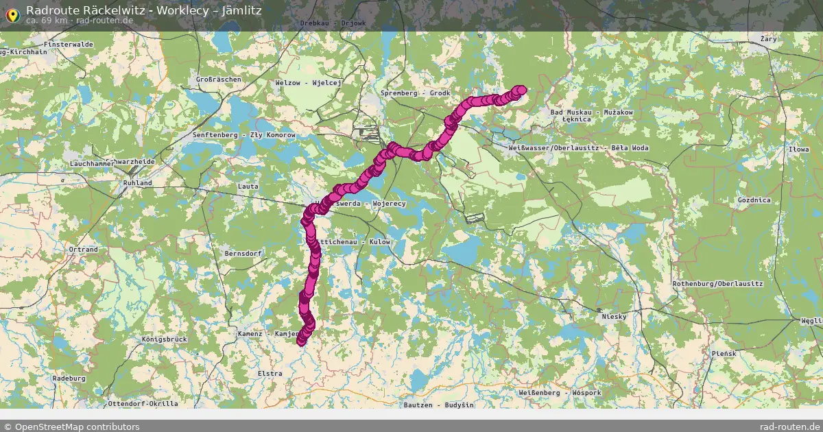 Radtour Räckelwitz - Worklecy – Jämlitz