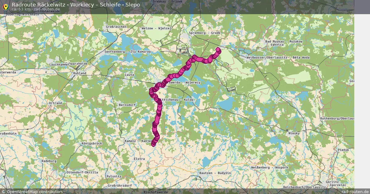 Radtour Räckelwitz - Worklecy – Schleife - Slepo
