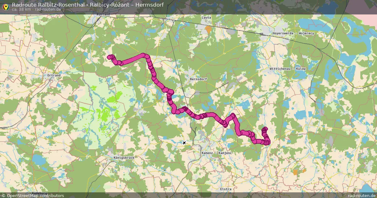 Radtour Ralbitz-Rosenthal - Ralbicy-Róžant – Hermsdorf