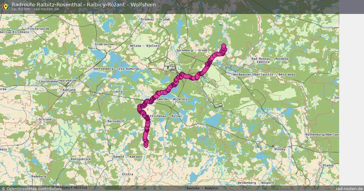 Radtour Ralbitz-Rosenthal - Ralbicy-Róžant – Wolfshain