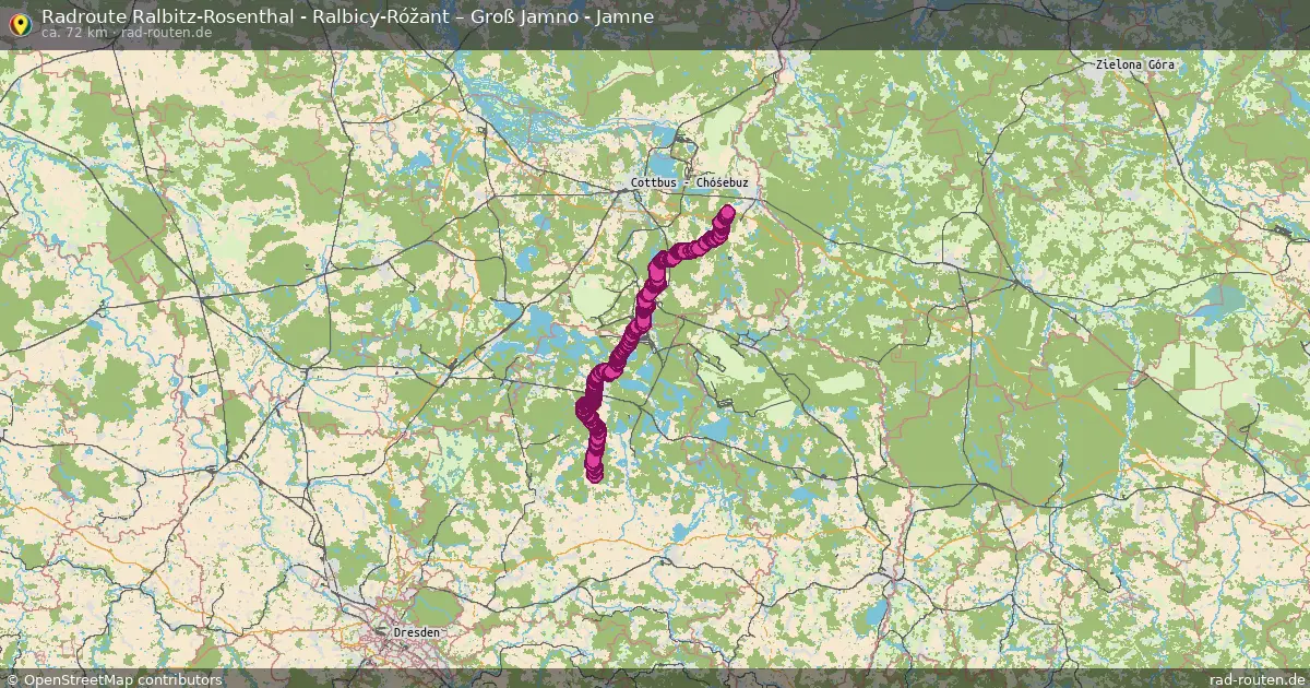 Radtour Ralbitz-Rosenthal - Ralbicy-Róžant – Groß Jamno - Jamne