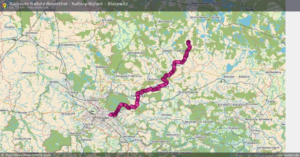 Radtour Ralbitz-Rosenthal - Ralbicy-Róžant – Blasewitz