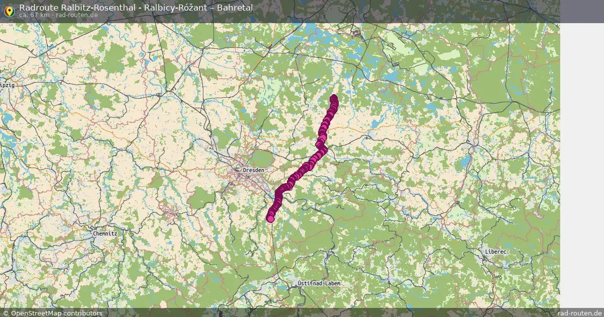 Radtour Ralbitz-Rosenthal - Ralbicy-Róžant – Bahretal