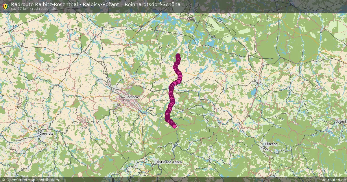 Radtour Ralbitz-Rosenthal - Ralbicy-Róžant – Reinhardtsdorf-Schöna