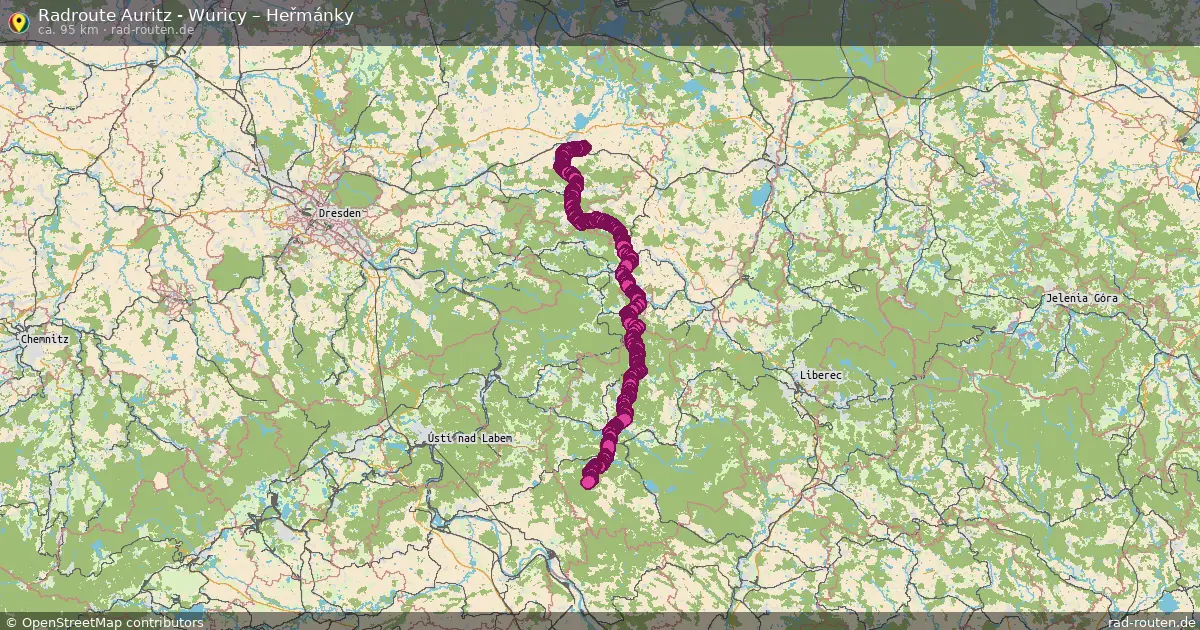 Radtour Auritz - Wuricy – Heřmánky