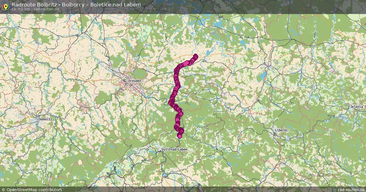 Radtour Bolbritz - Bolborcy – Boletice Nad Labem