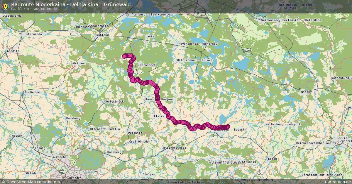 Radtour Niederkaina - Delnja Kina – Grünewald