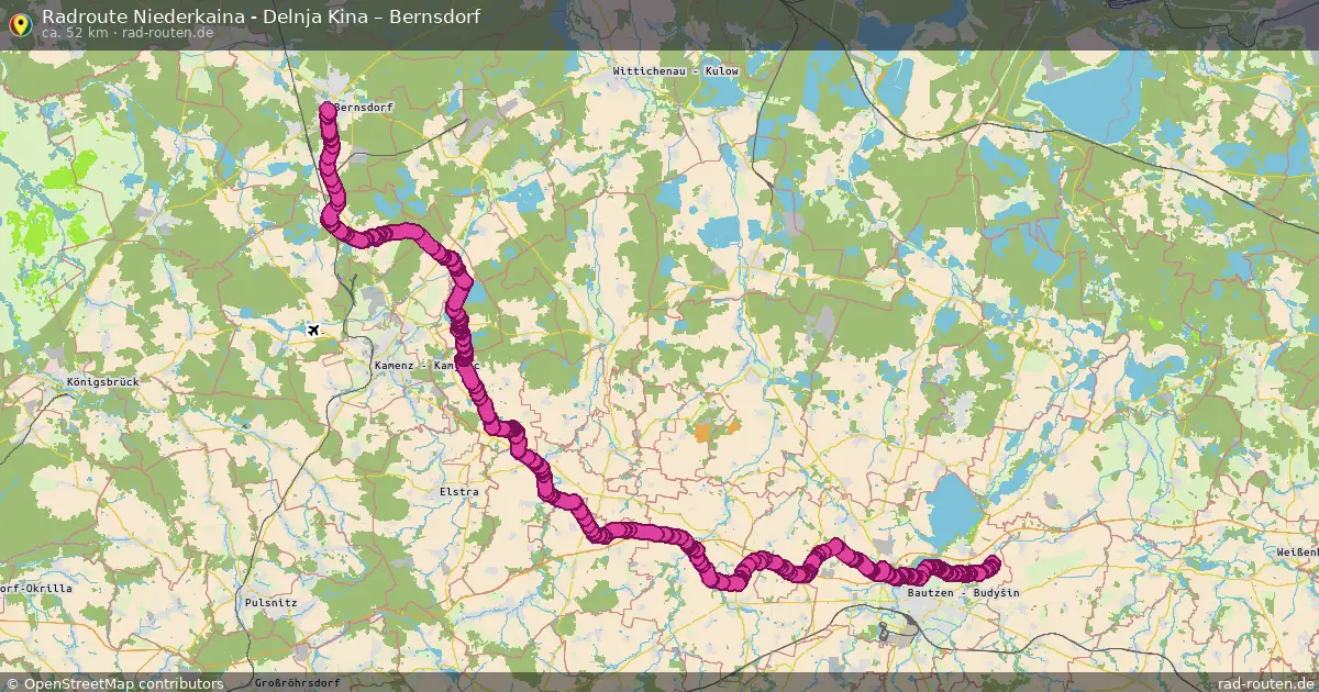 Radtour Niederkaina - Delnja Kina – Bernsdorf