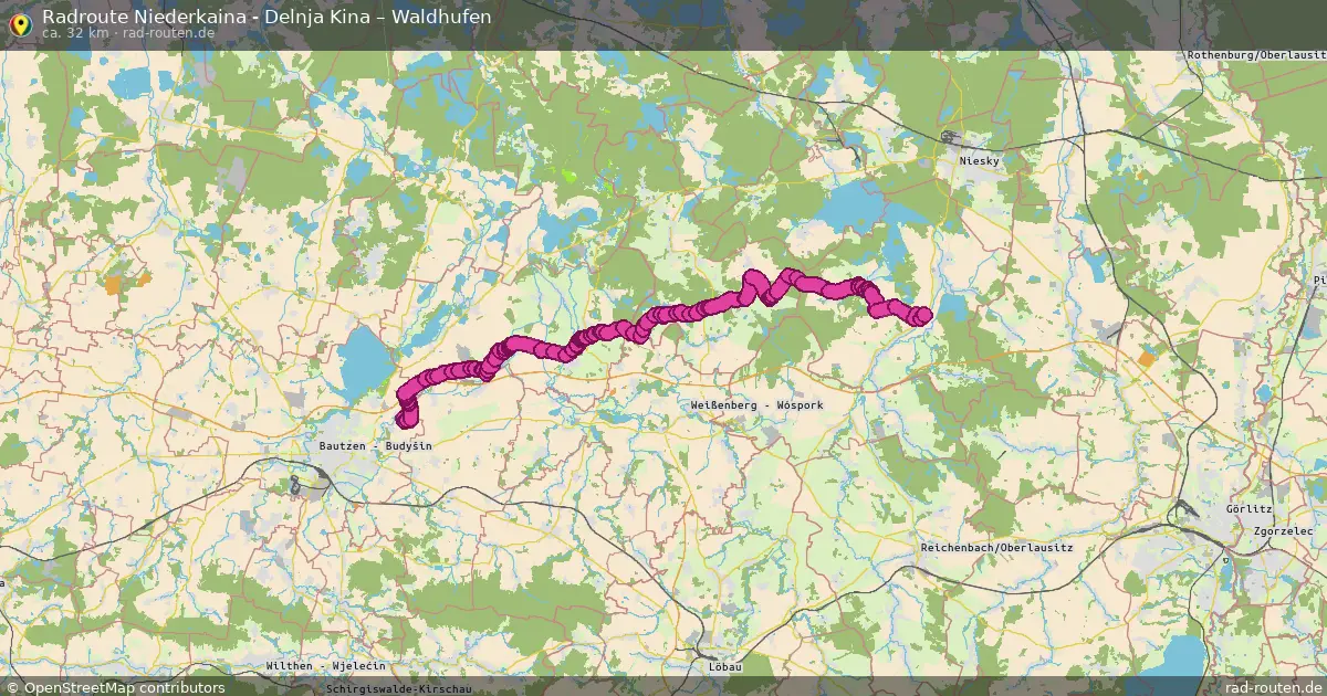 Radtour Niederkaina - Delnja Kina – Waldhufen