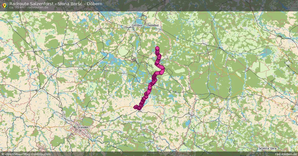 Radtour Salzenforst - Słona Boršć – Döbern