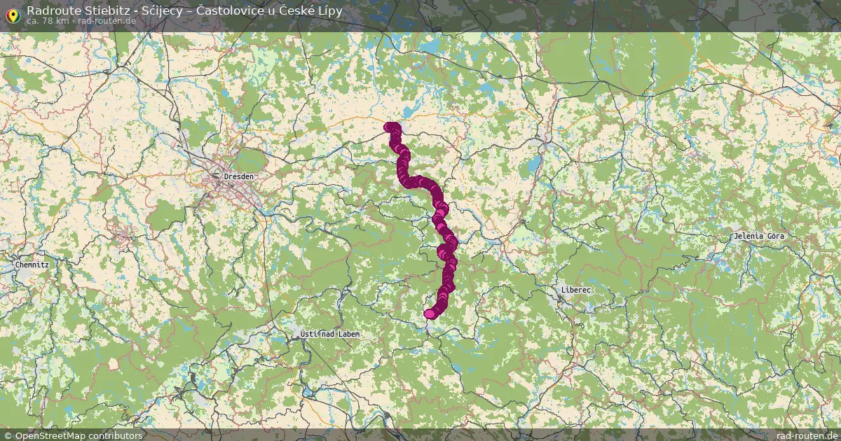 Radtour Stiebitz - Sćijecy – Častolovice U České Lípy