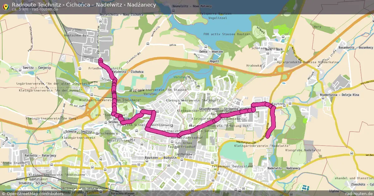 Radtour Teichnitz - Ćichońca – Nadelwitz - Nadźanecy