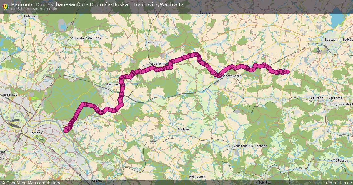 Radtour Doberschau-Gaußig - Dobruša-Huska – Loschwitz Wachwitz