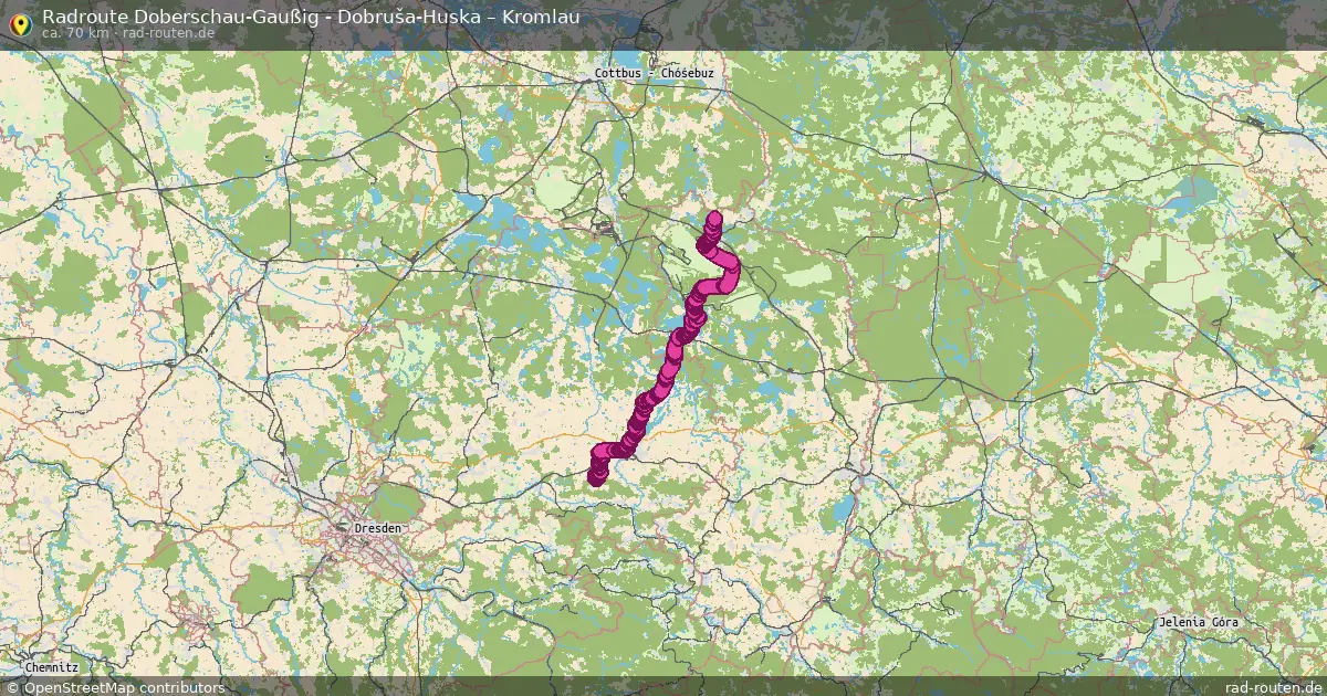 Radtour Doberschau-Gaußig - Dobruša-Huska – Kromlau