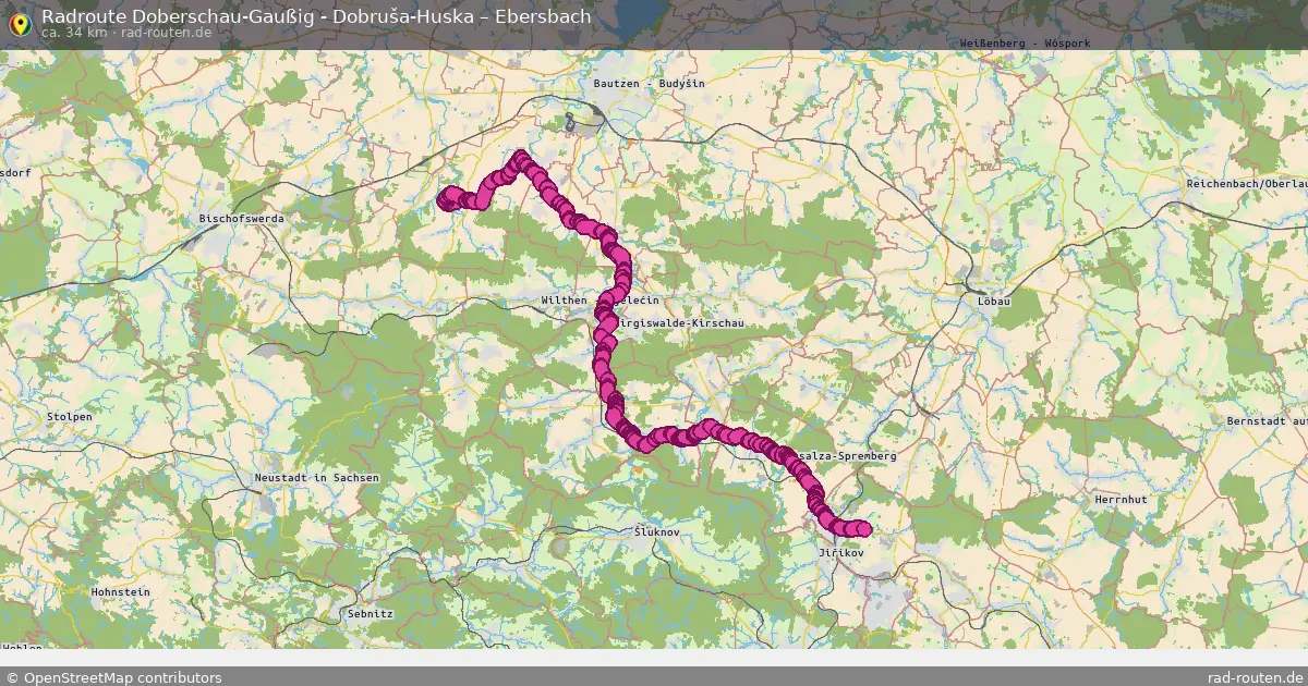 Radtour Doberschau-Gaußig - Dobruša-Huska – Ebersbach