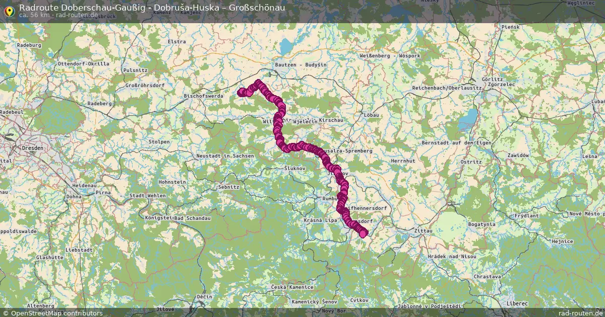 Radtour Doberschau-Gaußig - Dobruša-Huska – Großschönau