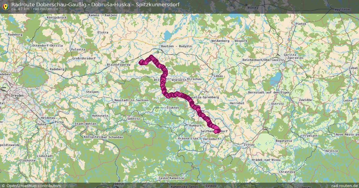 Radtour Doberschau-Gaußig - Dobruša-Huska – Spitzkunnersdorf