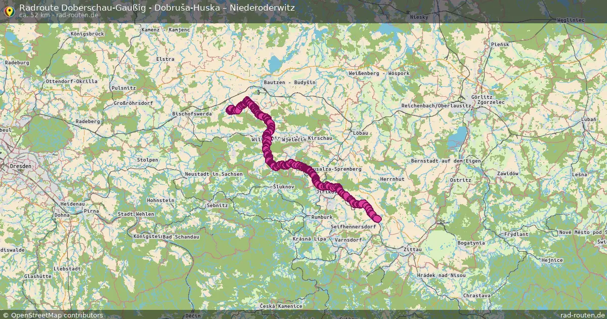 Radtour Doberschau-Gaußig - Dobruša-Huska – Niederoderwitz