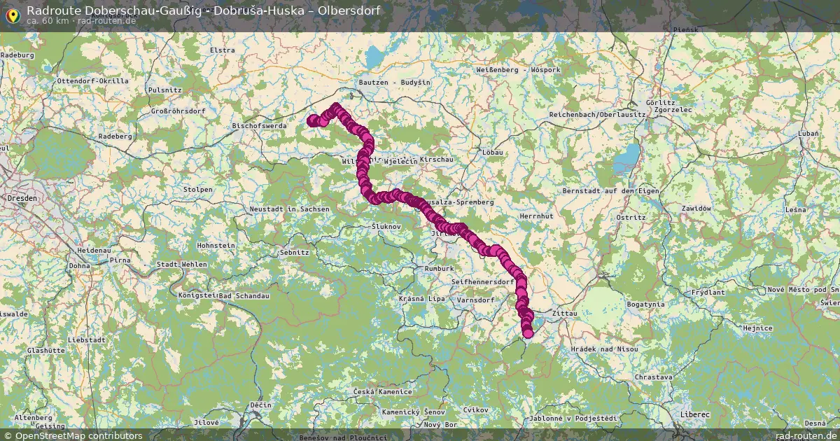 Radtour Doberschau-Gaußig - Dobruša-Huska – Olbersdorf